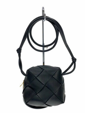 Bottega Veneta Cassette Camera Bag Shoulder Leather Black